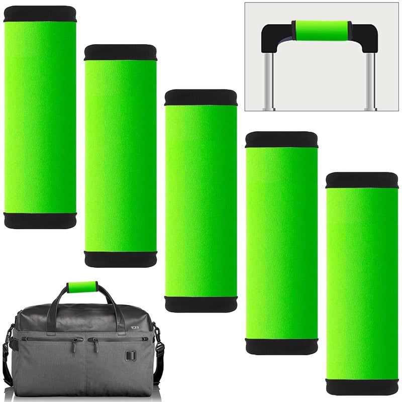 Hibate 5pcs Neoprene Luggage Handle Wrap for Suitcase Identifier Luggage Makers Covers Wraps Travel Accessories - Fluorescent Green - Image 4